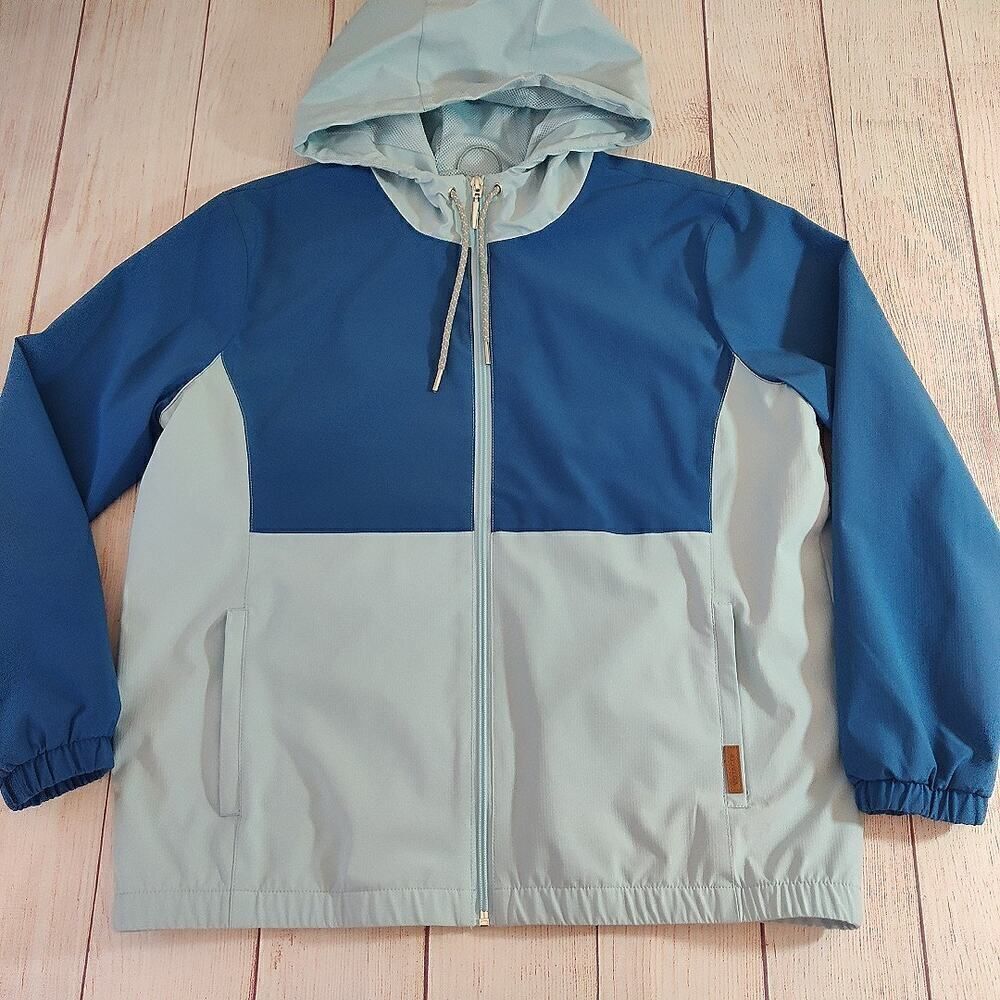 Voyager color block zip front windbreaker sz S